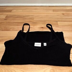 Rib Lace Aritzia Black V-neck Camisole